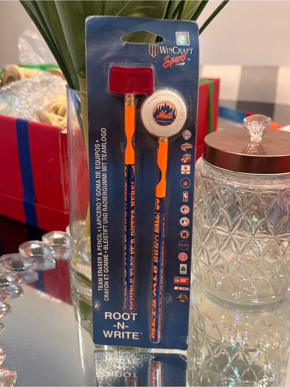 Vintage NY Mets WinCraft Root-N-Write Pencil Eraser Set Sealed MLB 2000 SEALED